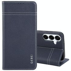 Per Samsung Galaxy S25 5G GEBEI Custodia per telefono in pelle pieno fiore con flip orizzontale (blu)