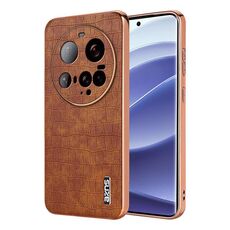 Per Xiaomi 15 Ultra AZNS Custodia per telefono con struttura elettrolitica in coccodrillo e copertura completa (marrone)
