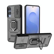 Per Samsung Galaxy S25 Edge 5G Custodia per telefono antiurto in TPU + PC con supporto scorrevole Camshield (nero)