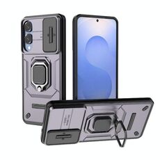 Per Samsung Galaxy S25 Edge 5G Custodia per telefono antiurto in TPU + PC con supporto scorrevole Camshield (viola)