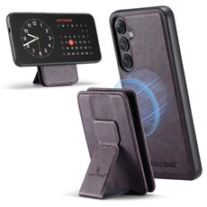 Per Samsung Galaxy S25 5G Fierre Shann FS028 MagSafe RFID Card Holder Back Phone Case (viola)