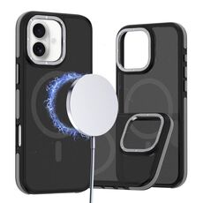 Per iPhone 16 Custodia per telefono MagSafe Dual-Color Skin Feel (nero grigio)