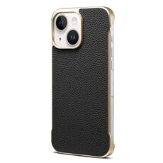 Per iPhone 14/13 Denior A20 Custodia per telefono MagSafe senza cornice in vera pelle Litchi Texture (nero)