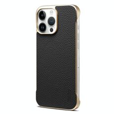 Per iPhone 15 Pro Denior A20 Custodia per telefono senza cornice MagSafe in vera pelle Litchi Texture (nero)