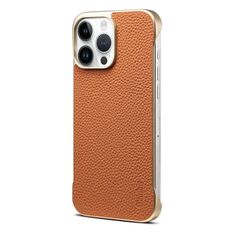 Per iPhone 15 Pro Denior A20 Custodia per telefono senza cornice MagSafe in vera pelle Litchi Texture (marrone)