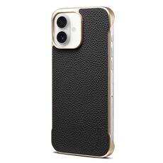 Per iPhone 16 Plus Denior A20 Custodia per telefono senza cornice MagSafe in vera pelle Litchi Texture (nero)