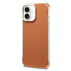 Per iPhone 16 Plus Denior A20 Custodia per telefono senza cornice MagSafe in vera pelle Litchi Texture (marrone)