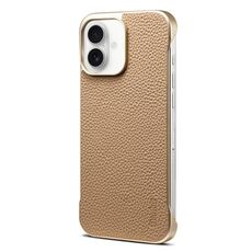 Per iPhone 16 Plus Denior A20 Custodia per telefono senza cornice MagSafe con trama litchi in vera pelle (cachi)