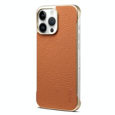 Per iPhone 16 Pro Denior A20 Custodia per telefono senza cornice MagSafe in vera pelle Litchi Texture (marrone)