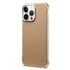 Per iPhone 16 Pro Max Denior A20 Custodia per telefono senza cornice MagSafe con texture Litchi in vera pelle (cachi)