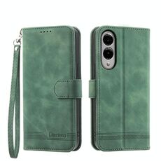 Per Samsung Galaxy S25 Edge 5G Dierfeng Dream Line TPU Hybrid PU Custodia in pelle per telefono (verde)