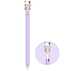 Per Apple Pencil 1 LC129-1 Custodia protettiva in silicone anti-rotolamento per penna stilo (mucca rosa viola)