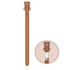 Per Apple Pencil 1 LC129-1 Custodia protettiva in silicone anti-rotolamento per penna stilo (orso bruno)