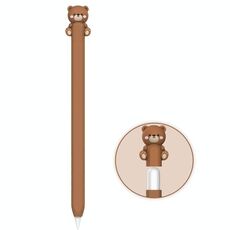 Per Apple Pencil 2 / Pro LC129-2 Custodia protettiva in silicone anti-rotolamento per penna stilo (orso bruno)