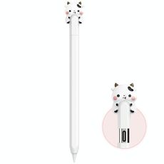 Per Apple Pencil USB-C LC129-3 Custodia protettiva in silicone anti-rotolamento per penna stilo (mucca bianca)