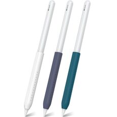 LC182-X 3 pezzi / set Custodia protettiva in silicone per stilo per Apple Pencil 2 / Pro / USB-C (bianco + blu + verde scuro)