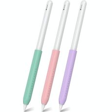 LC182-X 3 pezzi / set impugnatura protettiva in silicone per Apple Pencil 2 / Pro / USB-C (verde smeraldo + rosa + viola)