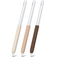 LC182-X 3 pezzi / set Custodia protettiva in silicone per stilo per Apple Pencil 2 / Pro / USB-C (beige + tè al latte + marrone)