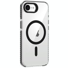 Per iPhone 16e Airbag TPU + TPE + PC Custodia trasparente MagSafe per telefono (nero)