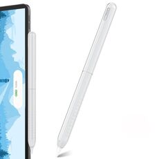 Per Apple Pencil 2 / Pro LC182 Custodia protettiva anti-rotolamento in silicone per penna stilo (semi-trasparente)