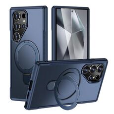 Per Samsung Galaxy S24 Ultra 5G Custodia per telefono con supporto magnetico MagSafe Skin Feel (blu reale)