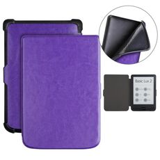 Per Pocketbook B606 628 633 632 627 616 Custodia per tablet intelligente in pelle TPU con texture Crazy Horse (viola)
