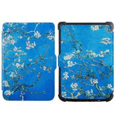 Per Pocketbook B606 628 633 632 627 616 Custodia per tablet intelligente in pelle TPU con verniciatura (Plum Blossom)