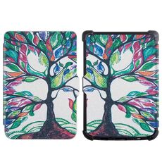Per Pocketbook B606 628 633 632 627 616 Custodia per tablet intelligente in pelle TPU con verniciatura (Lucky Tree)