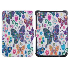 Per Pocketbook B606 628 633 632 627 616 Custodia per tablet intelligente in pelle TPU con verniciatura (farfalle)