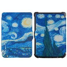 Per Pocketbook B606 628 633 632 627 616 Custodia per tablet intelligente in pelle TPU con verniciatura (notte stellata)