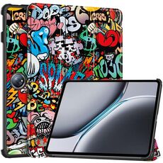 Per OnePlus Pad 2 Custodia per tablet in pelle intelligente con supporto a 3 pieghe dipinto Custer (graffiti)