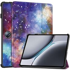 Per OnePlus Pad 2 Custodia per tablet in pelle intelligente con supporto a 3 pieghe Custer Painted (Nebula Starry)