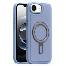 Per iPhone 16e Silver Shield MagSafe Holder Custodia antiurto per telefono (blu)
