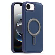 Per iPhone 16e Silver Shield MagSafe Holder Custodia antiurto per telefono (blu scuro)