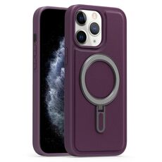 Per iPhone 11 Pro Max Silver Shield MagSafe Holder Custodia antiurto per telefono (viola)