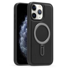 Per iPhone 11 Pro Max Silver Shield MagSafe Holder Custodia antiurto per telefono (nero)