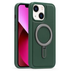 Per iPhone 13 Silver Shield MagSafe Holder Custodia antiurto per telefono (verde)
