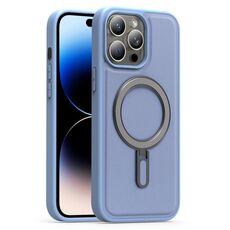 Per iPhone 14 Pro Max Silver Shield MagSafe Holder Custodia antiurto per telefono (blu)