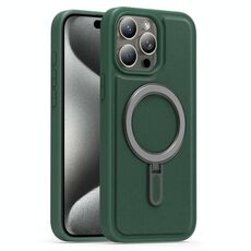 Per iPhone 15 Pro Silver Shield MagSafe Holder Custodia antiurto per telefono (verde)
