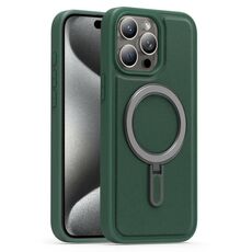 Per iPhone 15 Pro Max Silver Shield MagSafe Holder Custodia antiurto per telefono (verde)