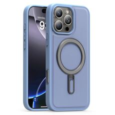 Per iPhone 16 Pro Max Silver Shield MagSafe Holder Custodia antiurto per telefono (blu)