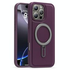 Per iPhone 16 Pro Max Silver Shield MagSafe Holder Custodia antiurto per telefono (viola)