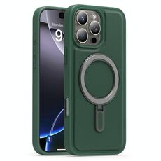 Per iPhone 16 Pro Max Silver Shield MagSafe Holder Custodia antiurto per telefono (verde)