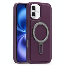 Per iPhone 16 Plus Silver Shield MagSafe Holder Custodia antiurto per telefono (viola)