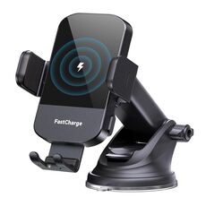Supporto per telefono cellulare con ricarica wireless a induzione intelligente montato su auto da 15 W (con supporto a ventosa)