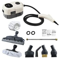 Kit pulitore a vapore portatile da 2500 W e 3,0 BAR con design dello schermo, serbatoio dell'acqua da 1100 ml, spina USA, bianco