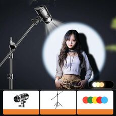 275W+2,1m Treppiede+Traversa 102 LED Faretto Ritratto Fotografia Luce di Riempimento Messa a Fuoco Regolabile Tripla Temperatura Colore, Spina USA