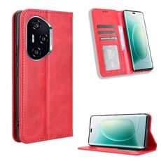 Per Honor 300 Pro 5G / 300 Ultra 5G Custodia per telefono in pelle con fibbia magnetica e texture retrò (rosso)