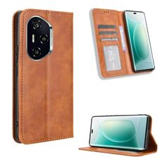 Custodia in pelle con texture retrò e fibbia magnetica per Honor 300 Pro 5G / 300 Ultra 5G (marrone)