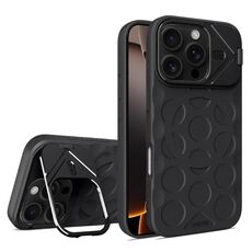 Per iPhone 16 Pro Max Lens Frame Holder MagSafe PC Hybrid TPU Custodia per telefono (nero)